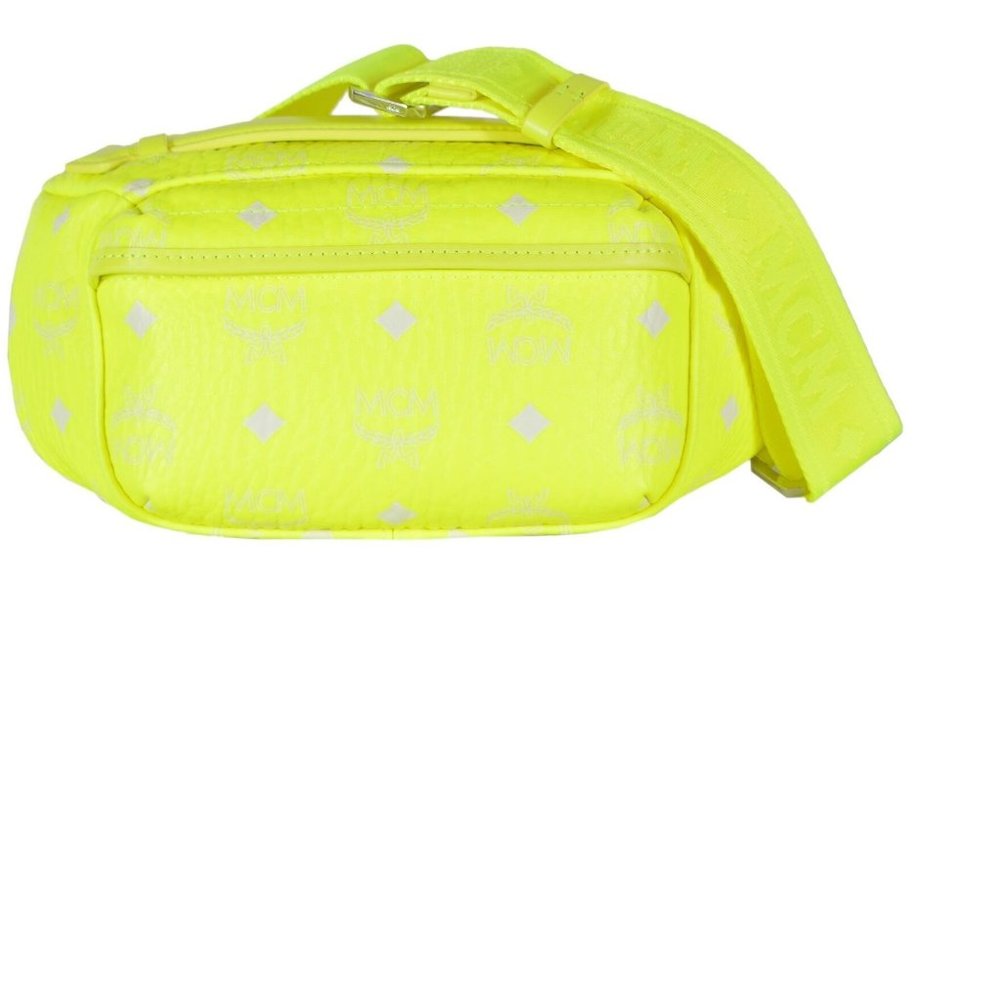 MCM Neon Yellow Visetos Crossbody Belt Bag